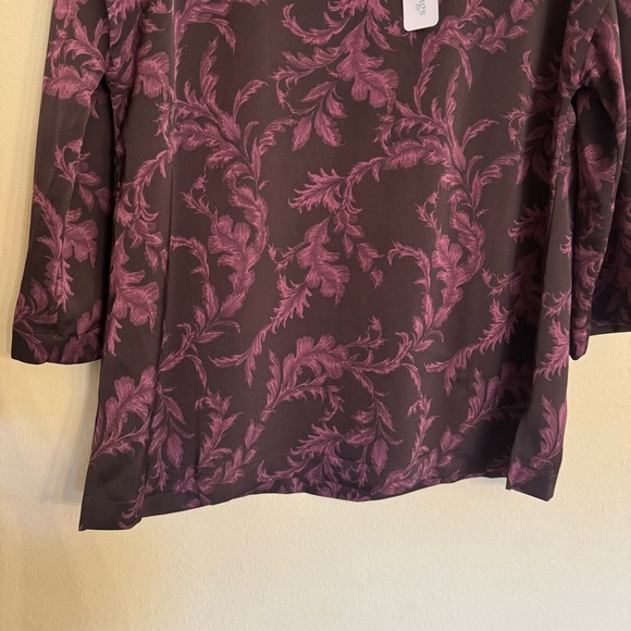 SOFT SURROUNDINGS Top Size Small Wine Botanical Selina Purple NWT - Picture 8 of 15